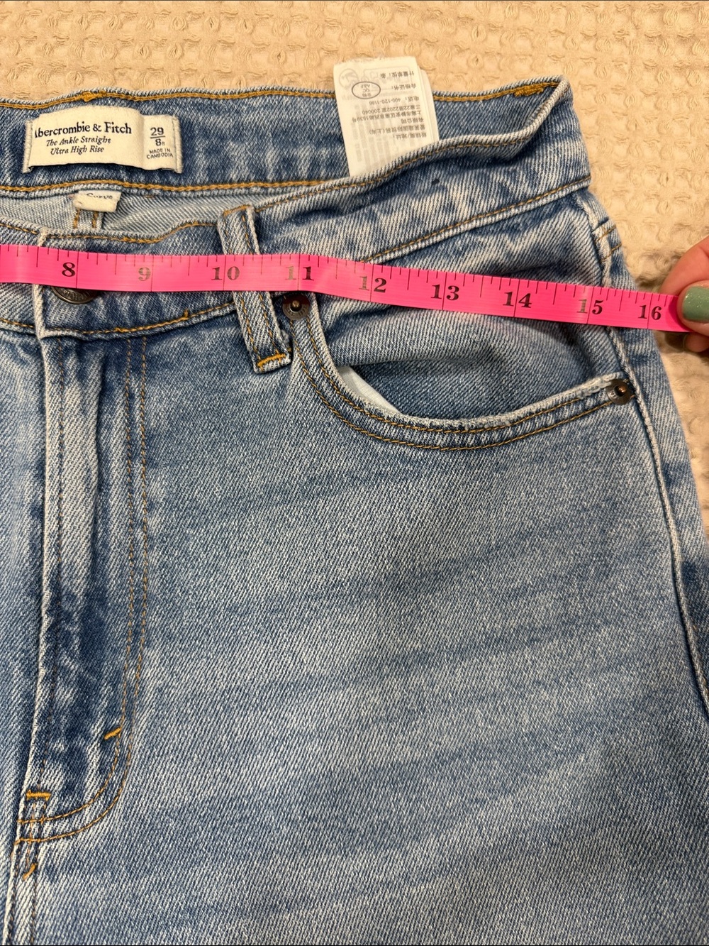 Abercrombie & Fitch Faded Light Blue High-Rise Jeans - Picture 5 of 6